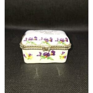 Vintage Religious Mini Trinket Box Imperial Porcelain